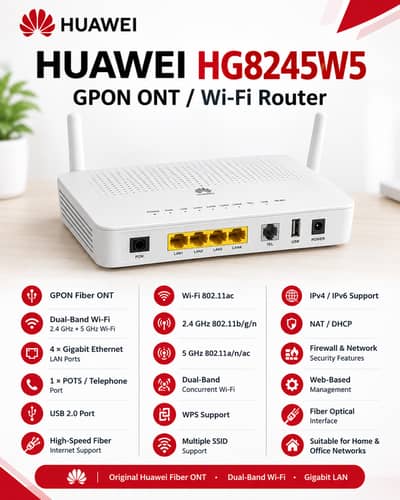HUAWEI HG8245W5 GPON ONT / Wi-Fi Router
