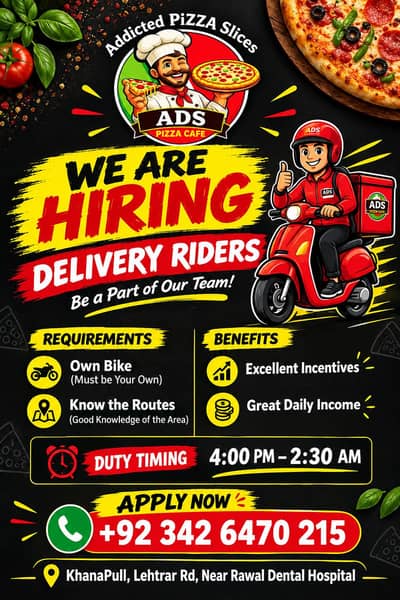 DELIVERY RIDERS REQUIRED
