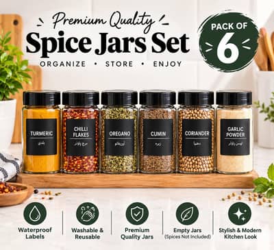 Empty spice jars,washable,pack of 6/12