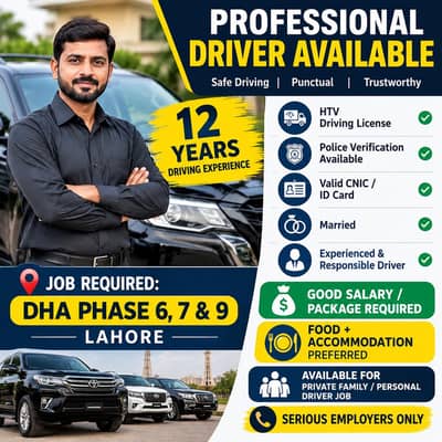 Professional Driver Available 12 Years Experience