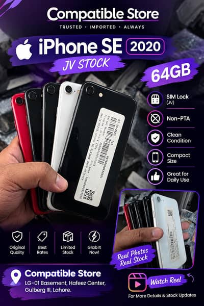 iPhone SE 2020 JV 64GB SIM Lock Non-PTA Stock