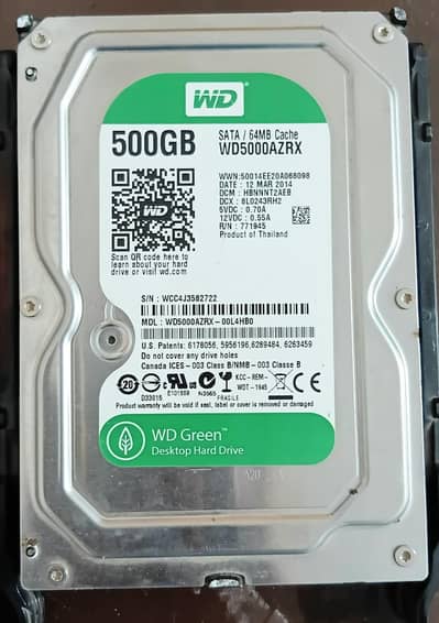 500GB WD Hardrive 32MB Speeder for sell Rs. 2000