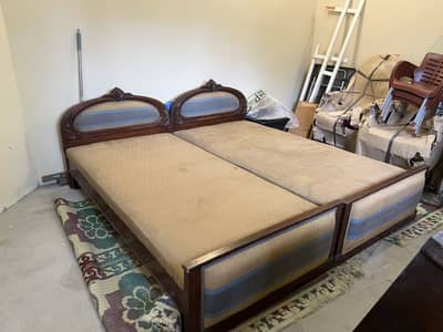 100% Pure Sheesham Wood Beds for Sale. In-built foam.