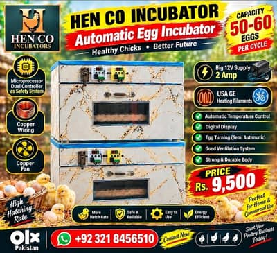 Incubator,Automatic incubators, Brooder, Spareparts & Repairing center