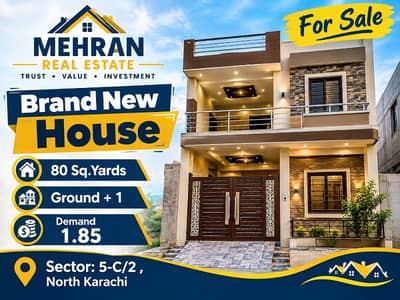 Brand New House For Sale in Sector 5-C/2 North Karachi