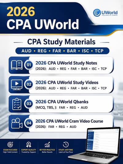 CPA CIA CMA 2027-26 Becker Uworld Gleim Books Mcqs Video Lectures
