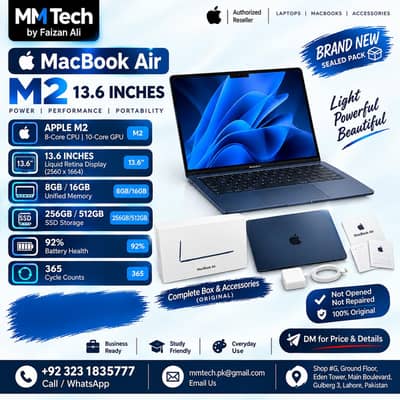MacBook Air M2 8gb/ 256gb Complete Box Brand New Condition