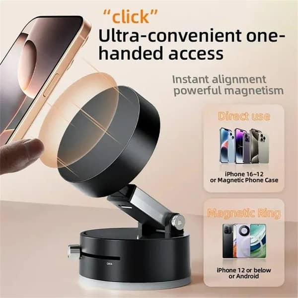 Car Phone Holder Stand Mini Vacuum Suction Cup Magnetic Bracket Foldable Kitchen Lazy Phone Bracket