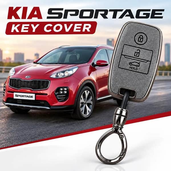 Kia Sportage TPU Key Cover with Metal Keychain | Car Key Protector Case