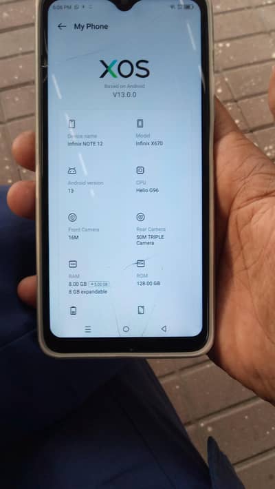 infinitx Note 12       8-128.5000mah battery only phone hai.