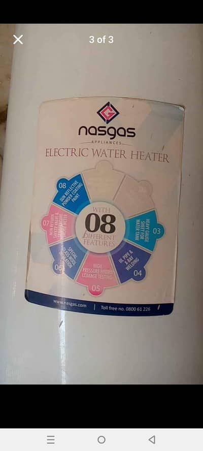 nasgas geyser just like new