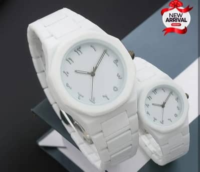White couple watches carbon fibre water resistant unisex