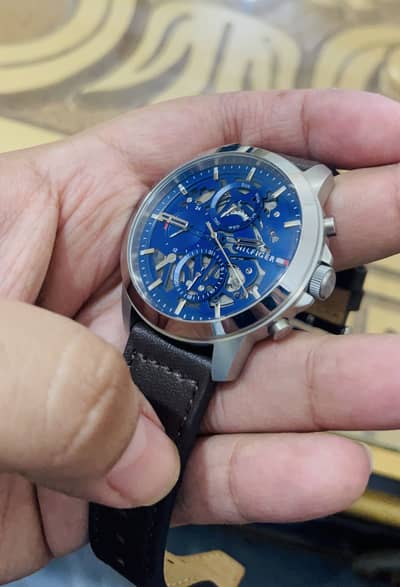 100% Original New Tommy Hilfiger Premium Leather Strap Men Watch