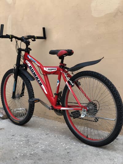 Red Humber mountain-style bicycle