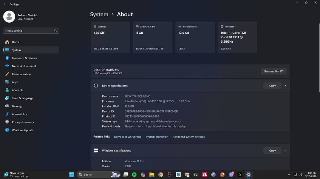 HP Desktop 4
