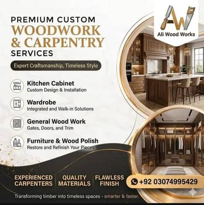 Carpenter Services | Wood Work | Kitchen Cabinets & Wardrobes
