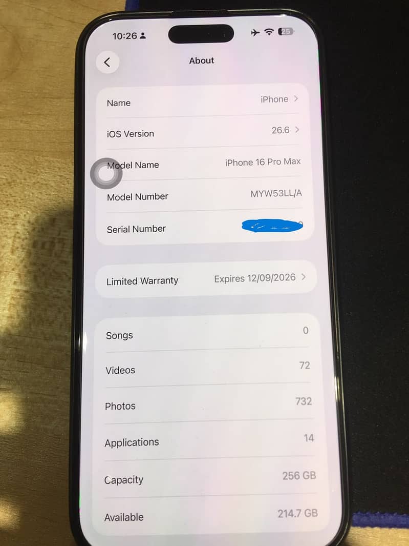 Apple iPhone 16 Pro Max LLA Model 7