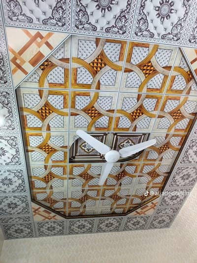 Pop ceiling-WPC wallpanel-Wallpaper-Pvc wallpanel-Vinyl floor-Ceiling