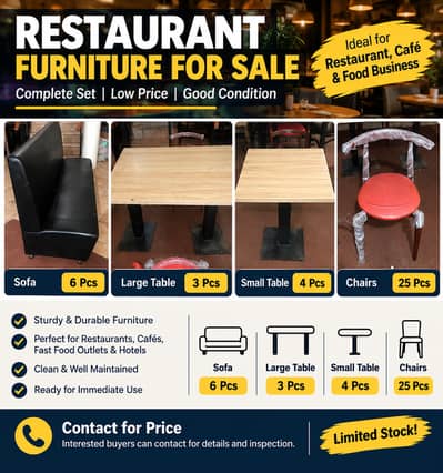 Restaurant Furniture For Sale – Sofa, Tables & Chairs