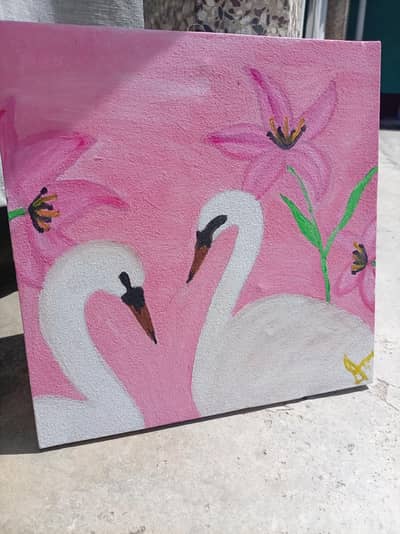 Handmade Swan Painting - Sana Qalb Art