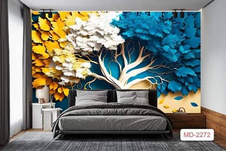 Wallpaper-Wallpanel-Wooden flooring-Fancy ceiling-Fluted wallpanel