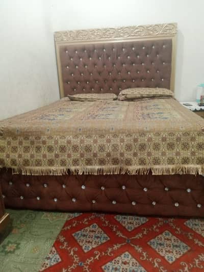 bed one side table and singrmez good condition