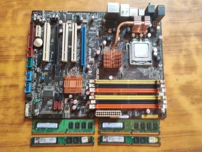 ASUS P5KC Motherboard + Intel Core 2 Quad Q9400 + 8GB RAM Combo