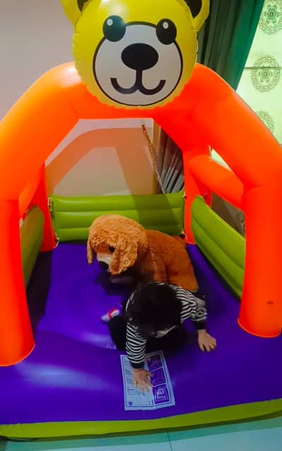 jumping castle just like new. ek panchar hy baki new hy