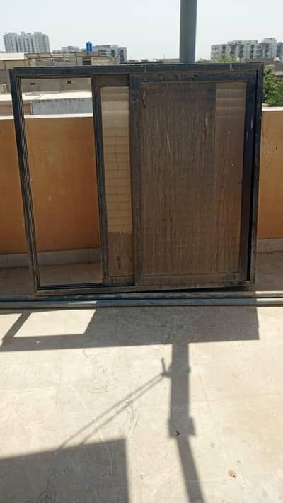 Aluminium windows with glass .