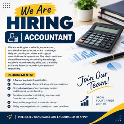 Accountant Jobs | Male & Female Jobs | Urgent Hiring | Jobs