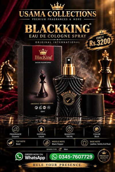 Black King Eau De Cologne Spray 100ml For Men