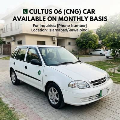 Cultus 06 ( CNG ) available for Indrive on monthly basis