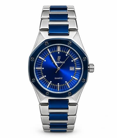 Premium Blue & Silver Luxury Men’s Watch – Stainless Steel Bracelet
