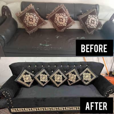 OLD SOFA REPAIRING FABRIC CHANGE NEW SOFA AVAILBLE 03145059454