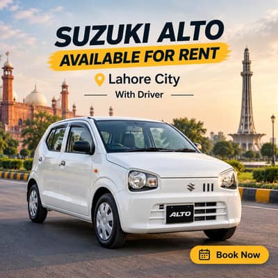 Suzuki Alto Available for Rent With Driver in Lahore
