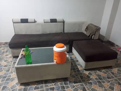 5 Seater L- Shape Sofa Set with Center Table