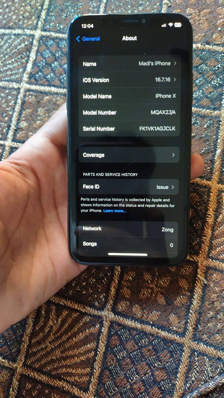 Apple iPhone X only Face ID issues exchanged upper model 5