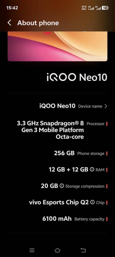 Iqoo Neo 10 China Official PTA Approved