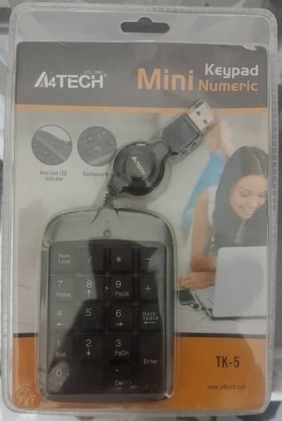 A4Tech TK-5 Mini Numeric Keypad in its original retail packaging
