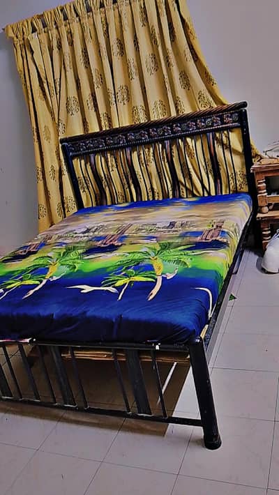 king size iron bed with mattress