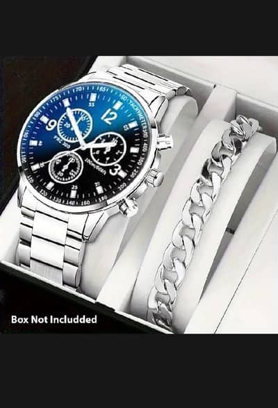 gent chain watch with bracelet
