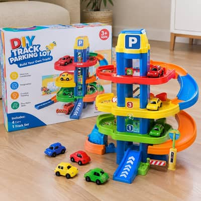 Kid DIY Track Parking Lot Toy –