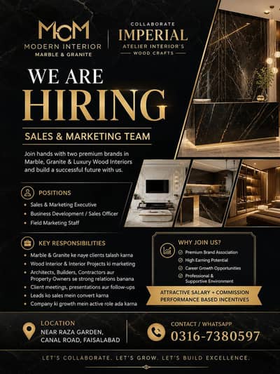 Marble Granite and wood interior marketing