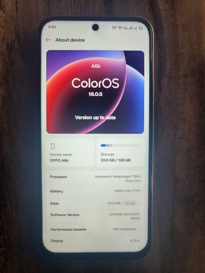 OPPO A6k 6GB 128GB Snapdragon 685 4G