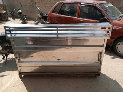 steel counter.