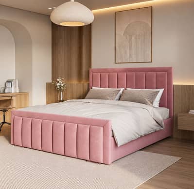 Brand new Wooden solid Velvet Beds For Sale (All sizes available )