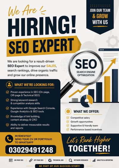 SEO EXPERT REQUIRED – JOIN US!