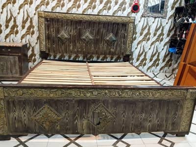 Used Wooden Double Bed – Good Condition