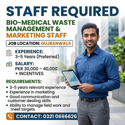 Marketing Staff | Marketer | Male Jobs | Experinced Staff