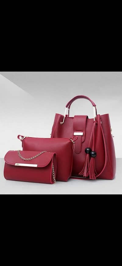 Ladies 3 Pcs Handbag Set – Black Stylish